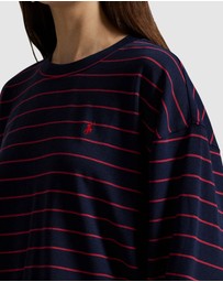Polo Ralph Lauren - Club Terry Striped Long Sleeve Cotton Jersey Pyjama Set