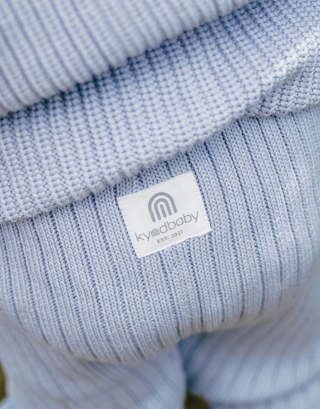 Kynd Baby - Organic Chunky Rib Knit Pant in Sky Blue