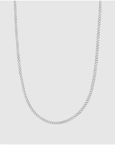 Nialaya Jewellery - Men's Silver Cuban Link Chain in 3mm