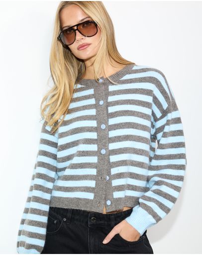 Grey & Blue Stripe