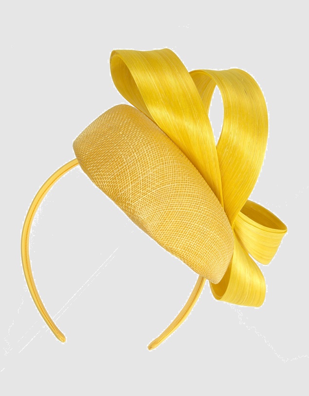 Max Alexander - Yellow Pillbox Racing Fascinator