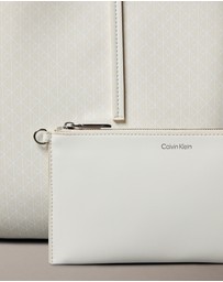 Calvin Klein - Allover Monogram Logo Tote Bag with Pouch
