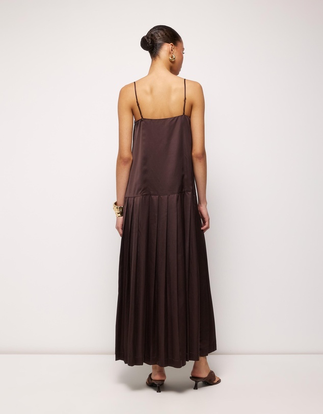 AERE - Esti Pleated Hem Midi Dress