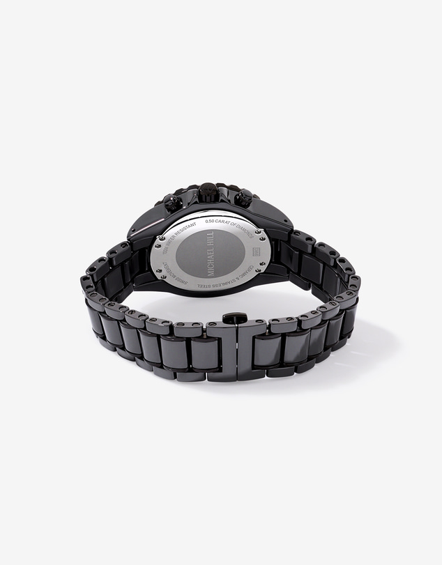 Michael Hill - Chonograph Watch with 0.50 Carat TW Diamonds in Black Ceramic & Stainless Steel