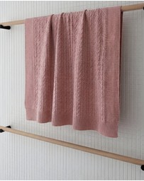 SILK MAGNOLIA - Cashmere Cable Baby Blanket