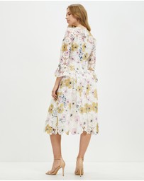 Pink Ruby - Night Flower Bell Sleeve Dress