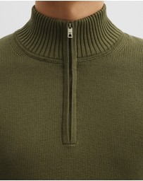 Country Road - Australian Good Earth Cotton Half Zip Knit