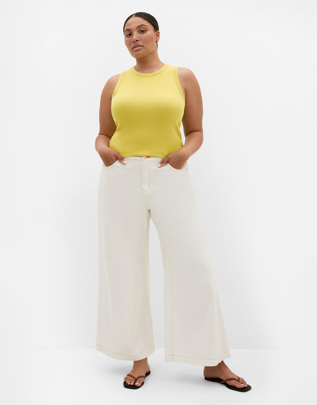 City Chic - Plus size Talia Rib Tank - citrus