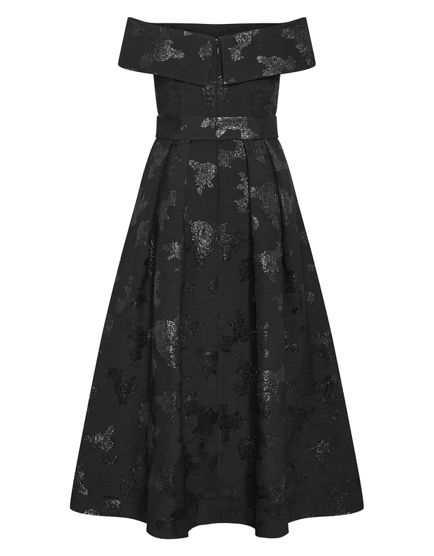City Chic - Plus size High Status Off Shoulder Maxi Dress - black