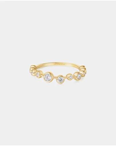 Ania Haie - Ania Haie Gold Bezel Cubic Zirconia Zig-Zag Ring