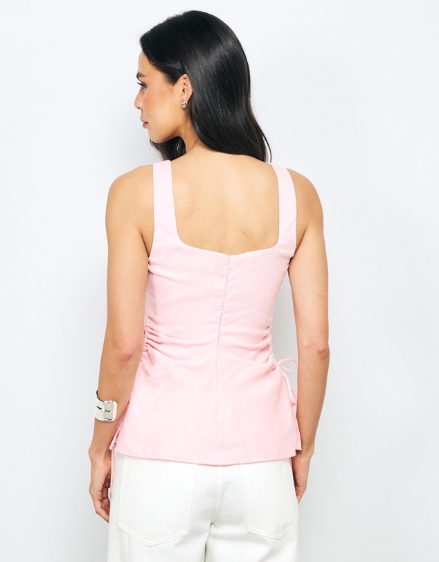 AERE - Mae Tie Side Linen Top