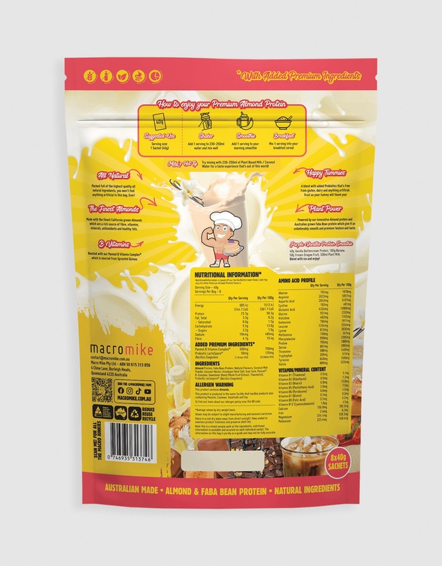 Macro Mike - Premium Almond Protein Sample Pack - 8x40g