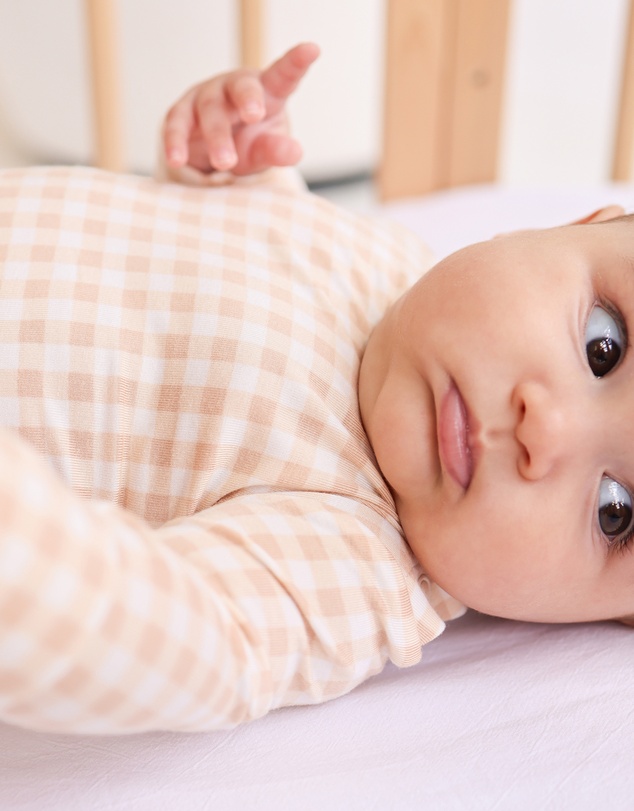 Kynd Baby - Comfy Bodysuit Long Sleeve in Neutral Gingham