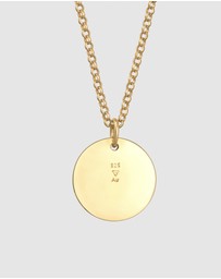 Elli Jewelry - Necklace Plate Pendant Classic Elegant in 926 Sterling Silver Gold Plated