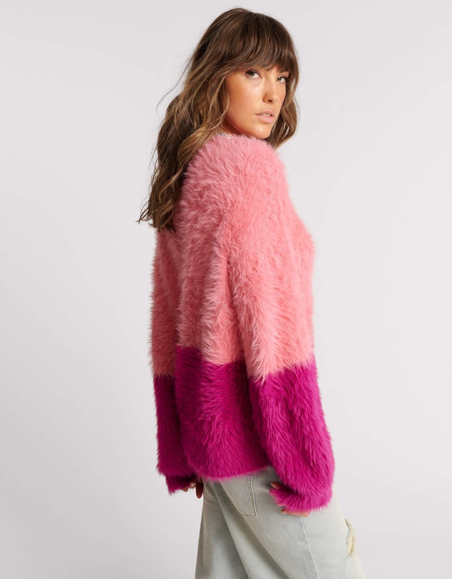 ONE TEASPOON - Fluffy Colour Block Sweater