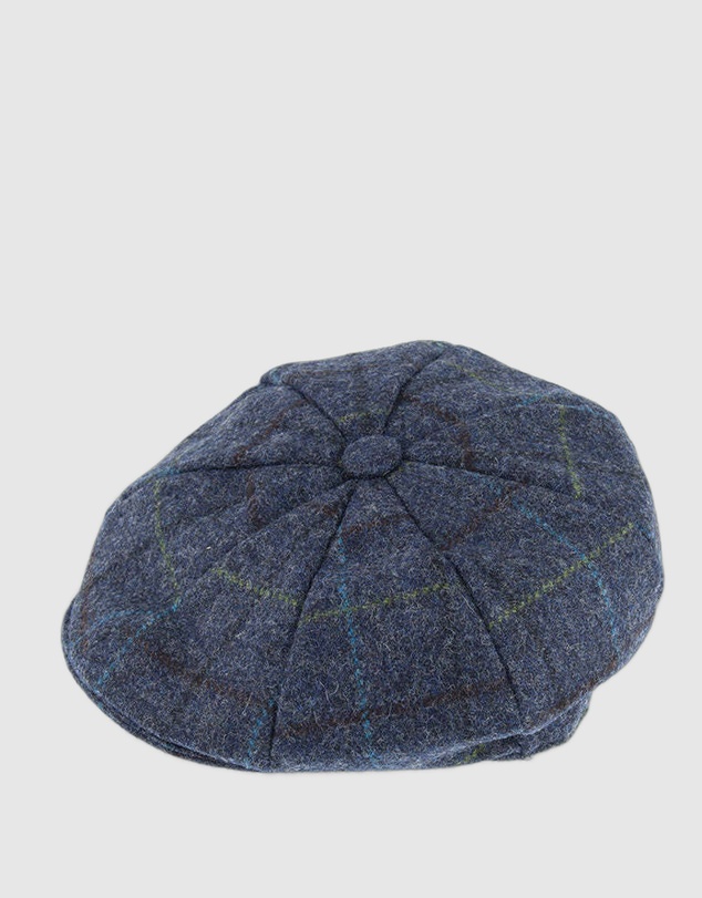 DENTS - Abraham Moon Check Tweed Newsboy Cap