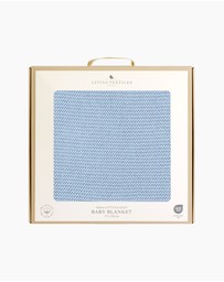 Living Textiles - Pram Knitted Blanket - Celestial Blue