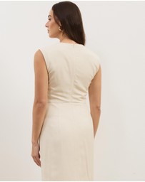 Atmos&Here - Sadie Linen Blend Midi Dress