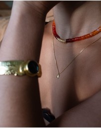 KYOTI - Beaded Carnelian Relic Necklace
