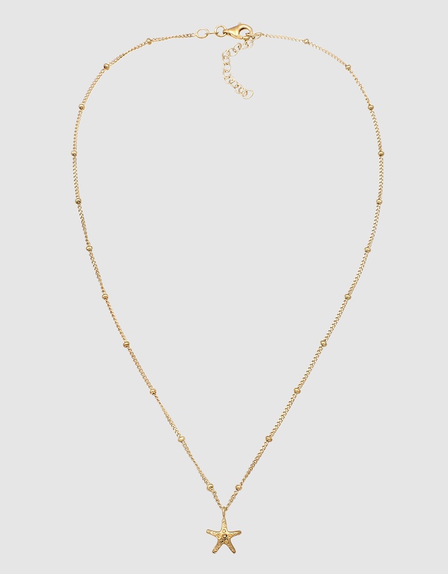 Elli Jewelry - Necklace Choker Starfish 925 Sterling Silver Gold-Plated