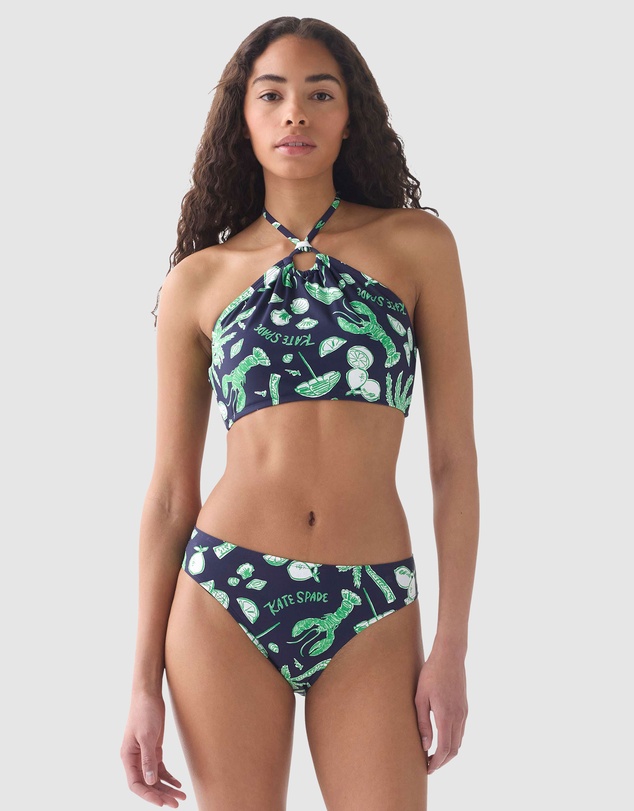 Kate Spade - Beachside Ring Detail High Neck Halter Bikini Top