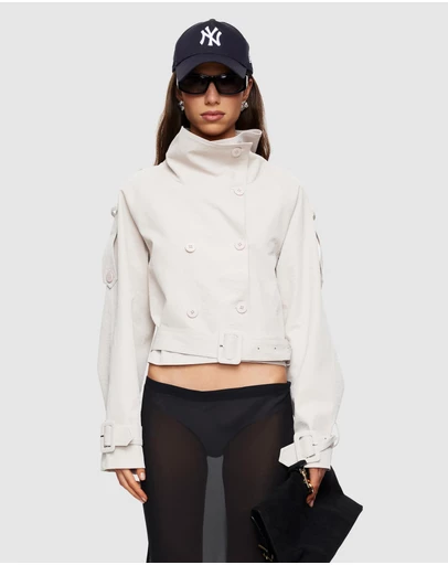 Lioness - Blanc Cropped Trench Coat