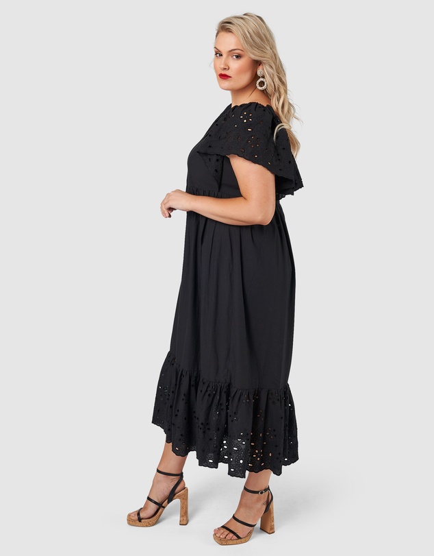 Pink Dusk by Curve Project - Girlz Broderie Maxi Dress