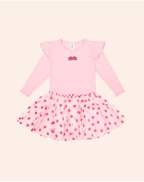 Huxbaby - Rose Emb Tulle Dress - ICONIC EXCLUSIVE - Kids-Teens
