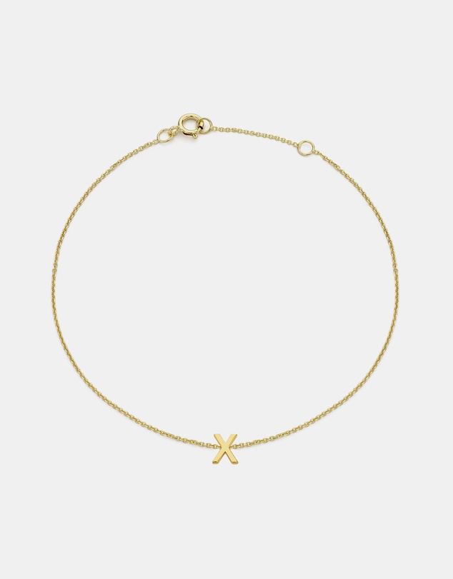 Zoe Olivia - 9K Gold Initial X Bracelet