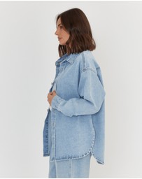 ALEXANDRA - Basen Shacket Light Blue Denim