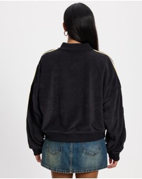 adidas Originals - Terry Towel V-Neck Long Sleeve Top