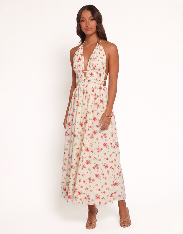 Petal & Pup - Wilder Halterneck Maxi Dress - Pink Floral