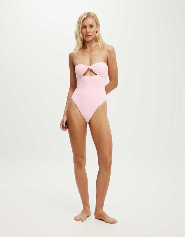 Cotton On Body - Strapless Knot Front One Piece Brazilian