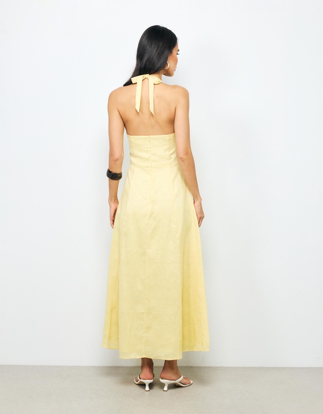 AERE - Vaya Linen Halter Midi Dress