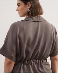 Atmos&Here Curvy - Viola Shirt With Adjustable Drawstring At Waist