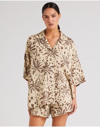 Poolside Paradiso - Zanzibar 100% Linen Over Shirt - Marzipan