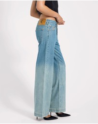 ONE TEASPOON - Low Riders Low Waist Wide Leg Denim Jeans - Texas Blue