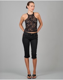 Love and Nostalgia - 'Little Gath’ Capri Jean - Washed Back Black
