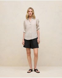 Trenery - Delave Linen Classic Shirt in Flax