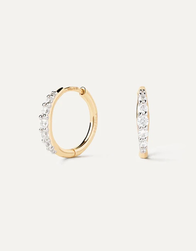PDPAOLA - Diamonds and Gold Estella Mini Hoop Earrings