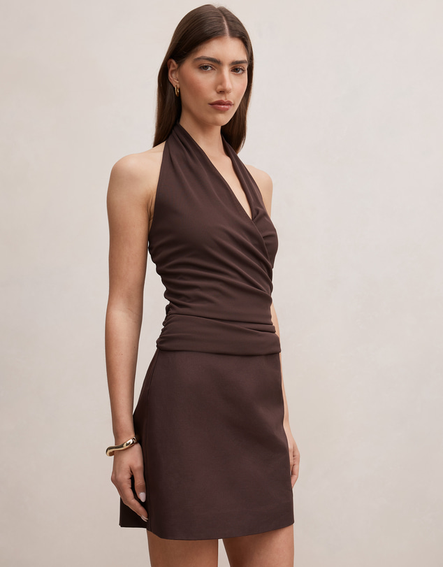 Forever New - Imogen Halter Neck 2 in 1 Mini Dress