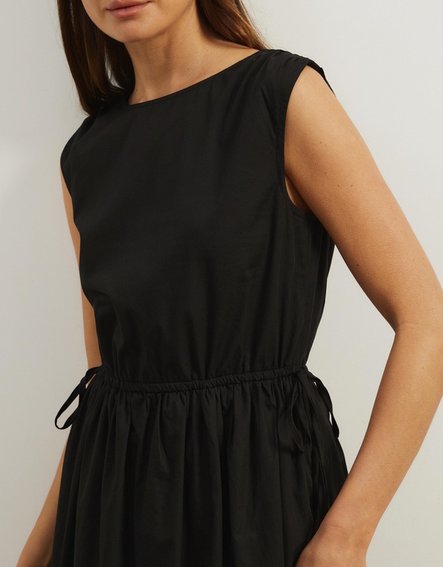 Atmos&Here - Cora Drawstring Poplin Midi Dress