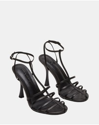 Steve Madden - Tildah Black Leather Heels