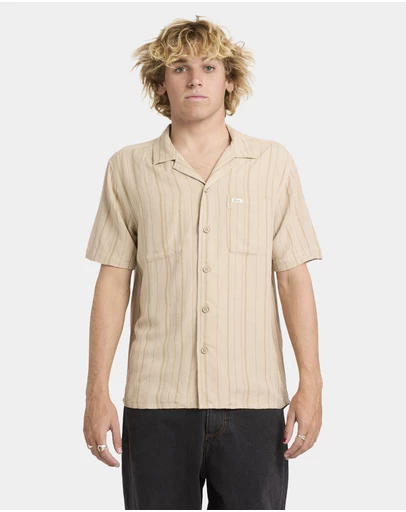 RVCA - Mens Exotica Stripe Short Sleeve Shirt
