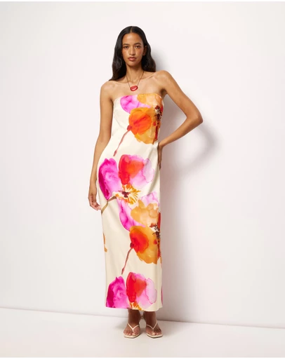AERE - Fiora Structured Satin Maxi Dress