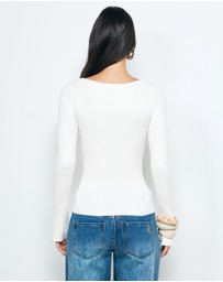 AERE - Eden Cashmere Blend Boat Neck Top