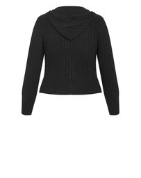 City Chic - Kayla Hooded Zip Through Knit Cardigan