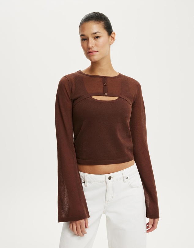 Cotton On - Shrug Sheer Knit Top