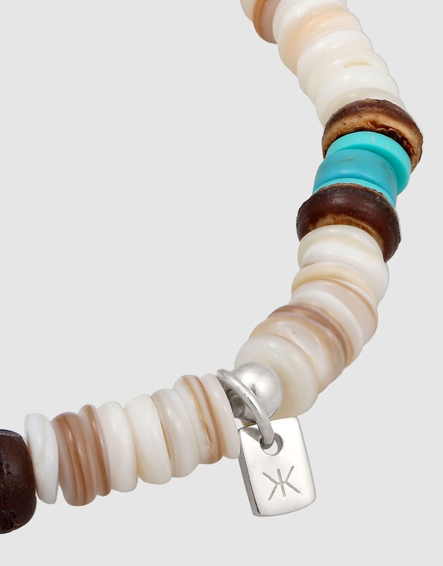 Kuzzoi - Turquoise Howlite and Shell Bead Bracelet
