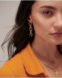 Ottoman Hands - Zehra Chain Drop Stud Earrings